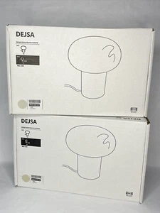 2 Ikea DEJSA Table Mushroom Lamp 004.049.87 Beige/Opal Glass 11" - Picture 1 of 3