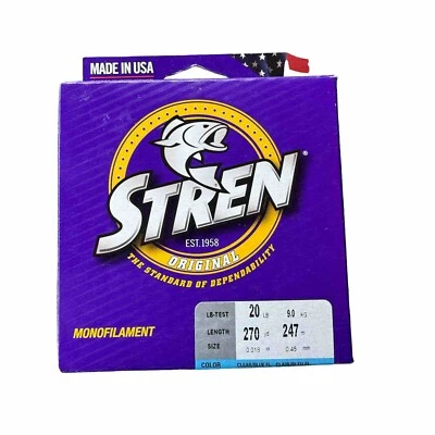 NIB Stren Original MonoFilament Fishing Line 20 Lb 270 Yards Clear Blue Fl - Image 1 of 2