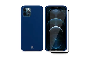 Ibroz Coque bleu nuit + Verre trempé pour iPhone 12 Pro Max 6,7'' - Photo 1/4