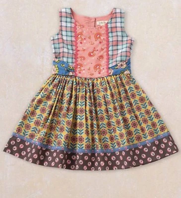 Matilda Jane BETHANY FANCY SHASTA Dress 12 Pink Plaid Floral Friends Forever NWT - Image 1 of 4