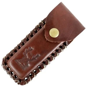 TheBoneEdge Coltello Tattico Marrone 4" Fodero in Pelle per Coltello Cintura Anello P9 - Foto 1 di 1