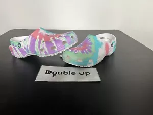 Crocs Classic Tie Dye Unisex Graphic Clog White Size Men 11 Women 13 - Picture 1 of 5