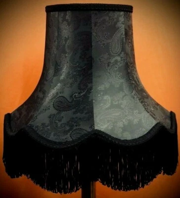 Black Paisley Lampshades To Match Paisley Curtains Wallpaper Cushions Blinds. - Image 1 of 4