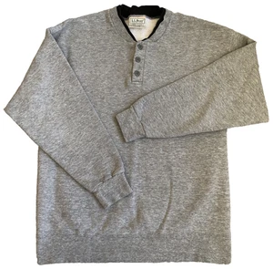 Sudadera De Colección LL Bean Russell Atlética Para Hombres XL Henley Gris Jaspeado Algodón EE. UU. - Imagen 1 de 12