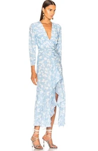 Rixo London | Vestido La Rosa en Estampado Pluma Azul - Talla S $425 - Imagen 1 de 14