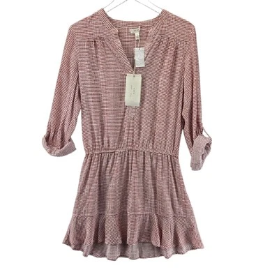 Vestido Joie Suave Acey Para Mujer Pequeño NUEVO Chile Pimienta Mini Informal Rayón Rojo Blanco Foto 1 de 4