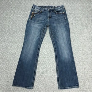 Pantalones de mezclilla Miss Me para mujer 30 botas fáciles adornadas con solapa bolsillos estrás informales día - Imagen 1 de 19