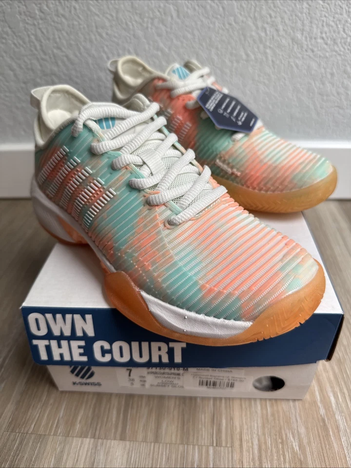 New K Swiss Hypercourt Supreme LE Women’s Tennis Pickleball Shoe, Sunset Glow, 7 - Image 1 of 4
