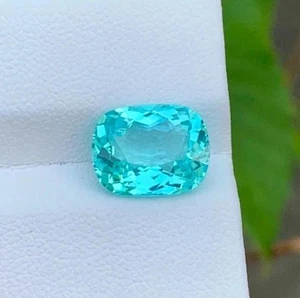 Paraiba Tourmaline 10 CT  Neon Blue Cushion Certified Loose Gemstone for Ring - Picture 1 of 6