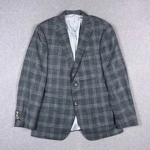 Samuelsohn Blazer Mens 40R Loro Piana Summertime Wool Linen Silk Windowpane - Picture 1 of 15