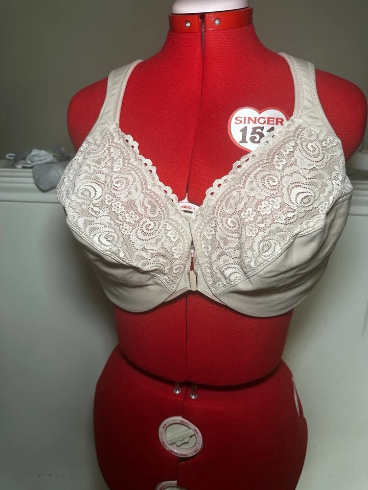 Sujetador GLAMORISE beige cierre delantero trasero Wonderwire, EE. UU. 46DD, UK 46DD, NUEVO SIN ETIQUETAS Foto 1 de 3