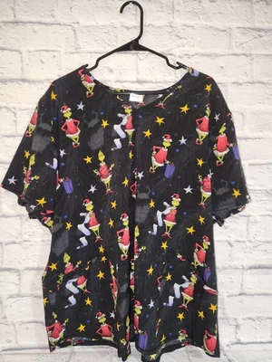 Dr. Seuss The Grinch Medical Scrub Top  Size 3x EXCELLENT - Image 1 of 2