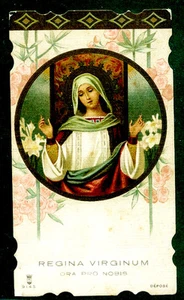Madonna santino antico  REGINA VIRGINUM cromo Santa Lega HOLY CARD santini - Picture 1 of 1