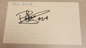 PAUL HOUCK SIGNED 3x5 INDEX CARD NHL AUTOGRAPH MINNESOTA NORTH STARS 1985-88 - Picture 1 of 2