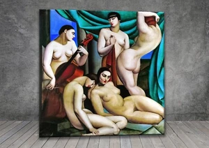 Tamara de Lempicka Rhythm NAKED Nudes CANVAS PAINTING ART PRINT POSTER 1317 - Picture 1 of 8