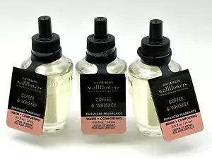 NEW 3 BATH & BODY WORKS HOME COFFEE & WHISKEY WALLFLOWERS REFILLS BULBS 0.8 OZ - Picture 1 of 2