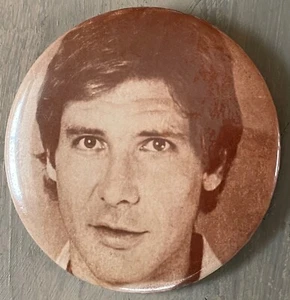 Hermosa foto modelo Harrison Ford de colección años 70 años 80 Sepia 3" botón pin trasero insignia - Imagen 1 de 2