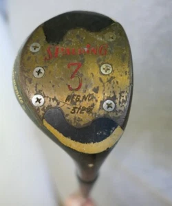 "Club de golf de madera Spalding Caquimonite 3 Step-Rite Golf Pride Chevron empuñadura 41" - Imagen 1 de 9