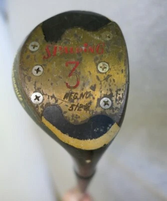 Spalding Persimmonite 3 Wood Golf Club Step-Rite Golf Pride Chevron Grip 41" - Image 1 of 4