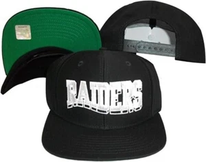 Vintage NFL Oakland Raiders 1990s Black Wave Adjustable Snapback Hat / Cap - NWT - Picture 1 of 3
