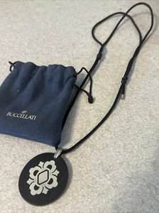 Buccellati Sterlingsilber & Holz Halskette mit Beutel - Bild 1 von 5