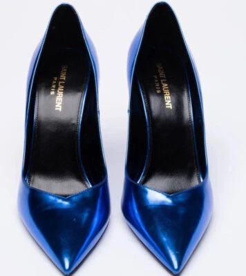 SAINT LAURENT KIKI 100 BOMBA Cuero Zapatos de Corte EU39 Metálicos Foto 1 de 4