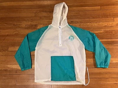 Cortavientos de colección Newsday Long Island Marathon 1994 para hombre grande blanco verde azulado años 90 Foto 1 de 4