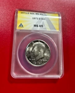 1971 D US 50 CENTS ANACS MS 65 - Picture 1 of 2