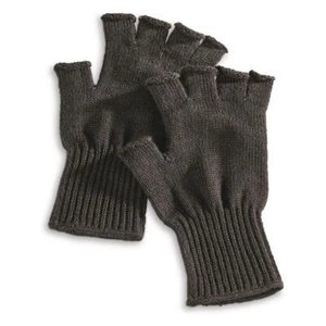 Genuine US Military Issue Fingerless Gloves,GI Glove Liners, Ski Winter Gloves - Picture 1 of 8