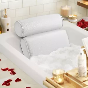 Bath Pillow, Bathtub Pillow for Tub Neck and Back Support with 6 Non-Slip Suctio - Picture 1 of 8
