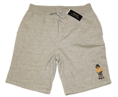 Polo Ralph Lauren Mens Grey Polo Bear Fleece Relax Beach Jogger Sweat Shorts NWT - Image 1 of 2