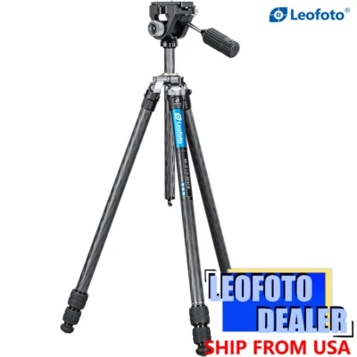 Leofoto LO-223CS+SW-02 Carbon Fiber Tripod + 2-Way Pan Head Kit for Binoculars - Image 1 of 4