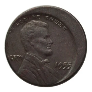 1955 S Lincoln Wheat Cent BU Choice Gem Red Penny 1C Copper Wrong Version Coin - Picture 1 of 2