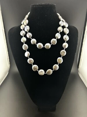 Lucas Lameth LUC 925 Sterling Silver Cultured Pearl Genuine Stone Necklace - Image 1 of 4