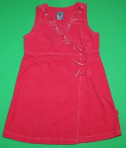 4 EUC Pumpkin Patch Hot Pink Velveteen Floral Embroidered Wrap DRESS Girls - Picture 1 of 3