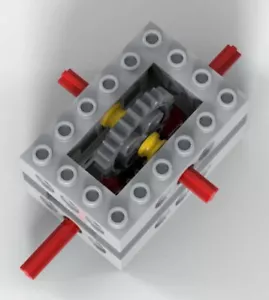 LEGO Technic 90 Grad Getriebe (Ziegel, Getriebe, Achse, Busche, Auto, LKW, Kran, Stift, Kurbel) - Bild 1 von 3