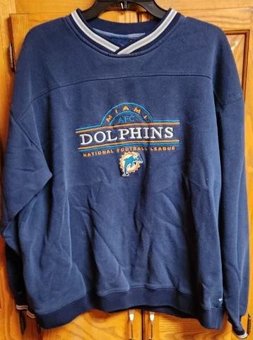 NFL Miami Dolphins Pro Player Crewneck Sweatshirt Mens Size XL Bar Logo Vintage Cover
