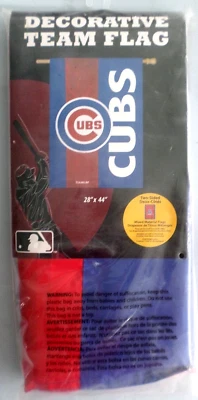 Chicago Cubs, MLB Baseball 28" by 44" Decorative Flag / Banner, Two Sided - Image 1 of 3