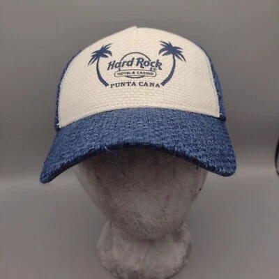 Gorra Hard Rock Punta Cana Azul/Blanco Papel Tejido Paja Snapback Nueva con Etiquetas Foto 1 de 4