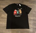 Holiday Cheers Christmas Mens T-Shirt LT Large Tall Santa Reindeer Graphic Print