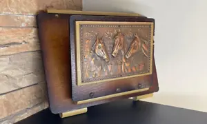 French Antique Art Nouveau Newspaper Holder Wall Pocket Metal Horses 1920s⭐ - Picture 1 of 12