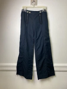 Anthropologie Cartonnier Women’s Navy Blue Wide Leg Khaki Pants Trouser Sz 4 - Picture 1 of 9