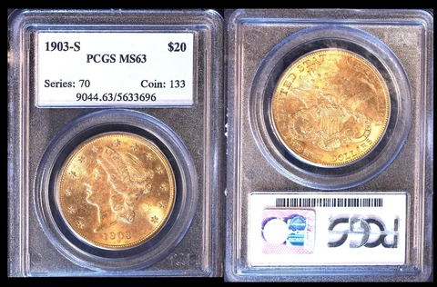 1903-S $20 PCGS MS63-ONLY 568 FINER- PQ LIBERTY HEAD DOUBLE EAGLE Cover
