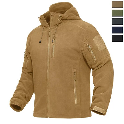 Men's Fleece Jackets Full-Zip Hooded Coat Winter Warm Hiking Atheletic Jacket - Image 1 of 4