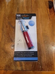 Vivitar VT-6 Red Pocket Tripod With 6” Extension Fits Most Cameras 360 Rotation - Picture 1 of 4