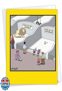 NobleWorks - 1 Hilarious Greeting Card for Birthday - Funny Birthday Cartoon, - Picture 1 of 5