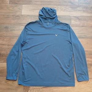 Callaway Opti-Dri Pullover Mens Extra Large Blue Hooded Hoodie Performance - Picture 1 of 8