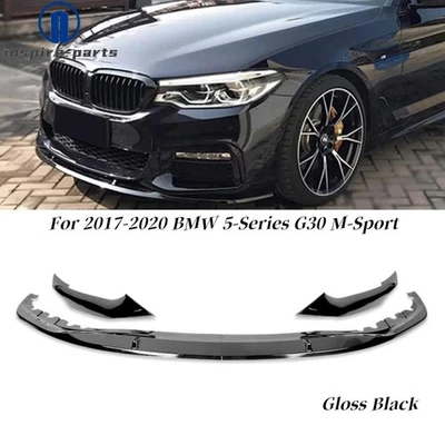 Parachoques delantero para BMW Serie 5 G30 17-20 labio alerón se adapta a M-Sport negro brillante nuevo Foto 1 de 4