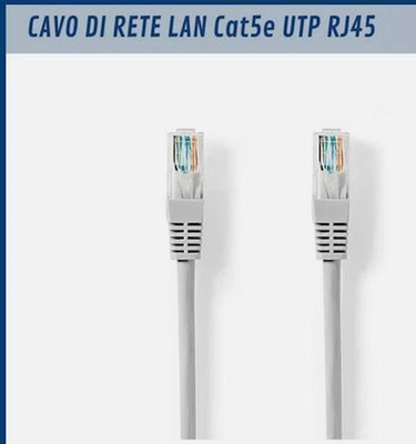 * Cavo di RETE 5 MT Ethernet LAN Cat.5e UTP rj45 Switch Router Modem PC SKY - Immagine 1 di 3