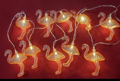 Set of 10 Flamingo LED string lights - Image 1 of 4
